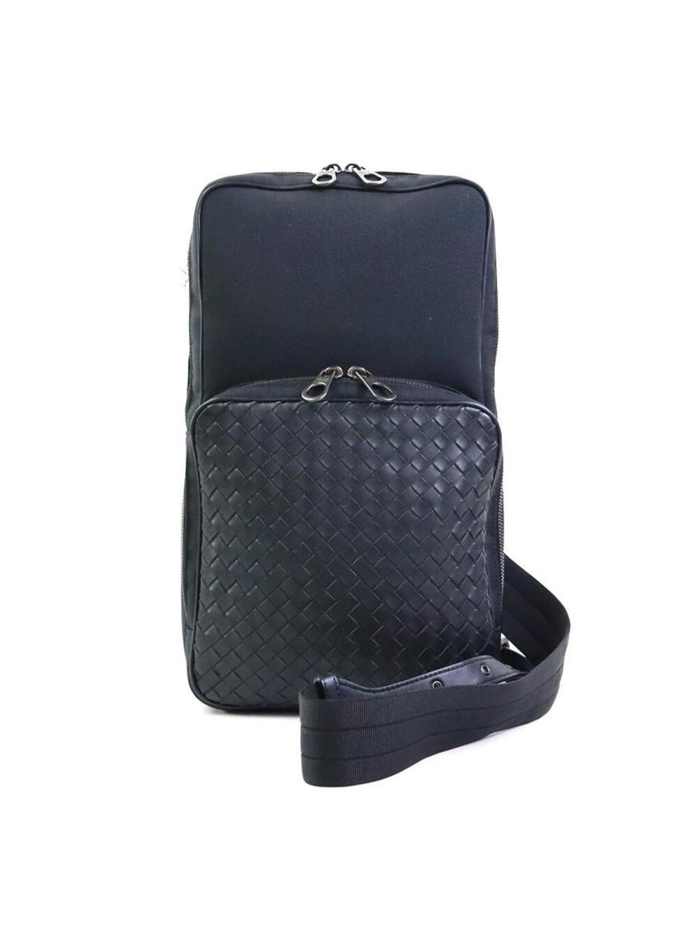 Auth Bottegaveneta Body Bag Black Nylon #356397B36B